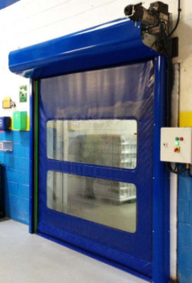 Verticale interno di plastica di resistenza al vento del PVC del tessuto 50HZ delle porte rapide industriali del rullo