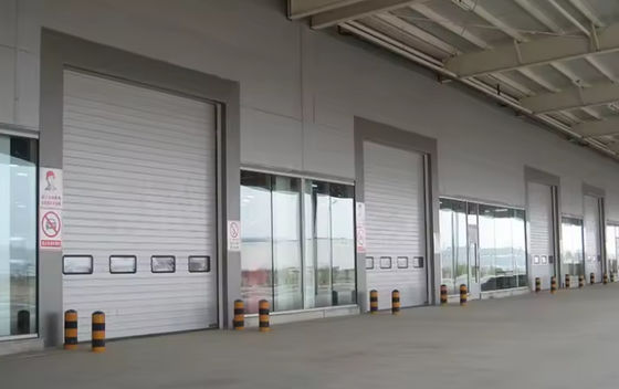 Porta a sezione a doppio guscio in acciaio con maniglia chiudibile a controllo remoto Verticale Porta a rullo a gara