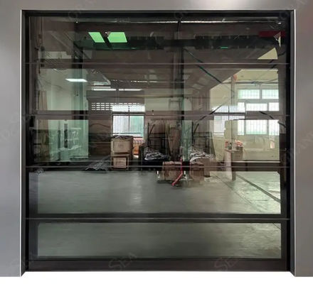 Porta sezionale in alluminio a doppio vetro moderna con apertura manuale o automatica
