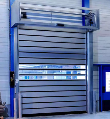 220V/50HZ Sensore fotoelettrico di sicurezza Porta a spirale di velocità -20°C~50°C Apertura resistenza al vento alluminio rigido Porta ad alta velocità