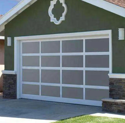Porta di garage a sezione impermeabile in lega di alluminio con pannelli di vetro Prezzo di fabbrica alluminio senza cornice