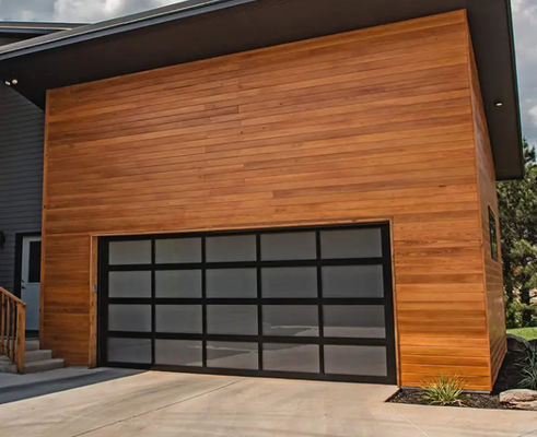 Moderne vetro di alluminio seczionale porta del garage di sicurezza con design sezionale elegante