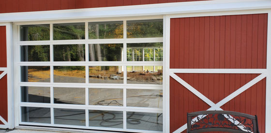 Doppia vetrata di alluminio vetro sezionale porta del garage automatico elettrico laminato esterno lega di alluminio vista completa