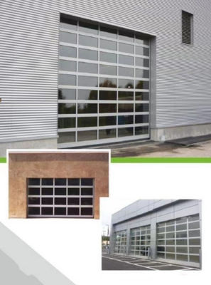 Porta di garage sezionale in vetro in alluminio con isolamento personalizzato