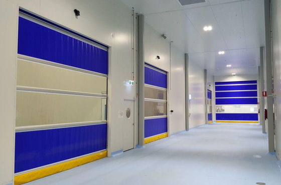 Riduzione del rumore Alta velocità PVC Rollo Up Rapid Shutter Door 304 in acciaio inossidabile resistenza alle intemperie
