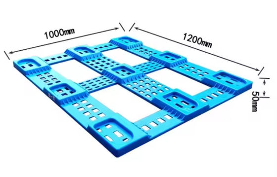 Riutilizzabile Industriale Pesante Grande 4 Way HDPE Pallet con stampaggio a caldo e stampa di seta Logo doppio volto