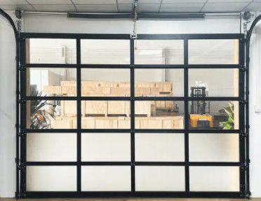 Acque resistenti classe 3 vetro trasparente porta di garage a sezione senza rumore
