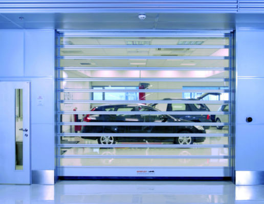 Porta a spirale trasparente ad alta velocità in alluminio personalizzata Efficienza di sicurezza Resistenza al vento ≤2,0KN/m2