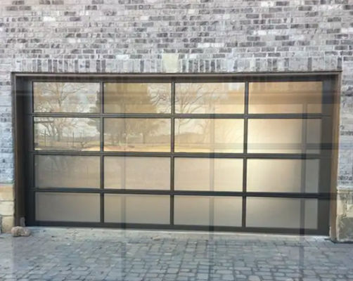 Porta di garage di vetro trasparente seczionale Alta tenuta all'acqua Isolamento acustico