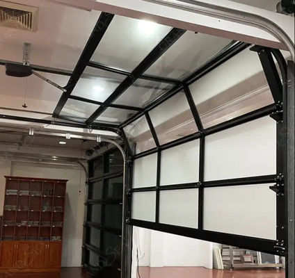 Porta di garage di vetro trasparente seczionale Alta tenuta all'acqua Isolamento acustico