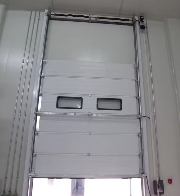 Porta sezionale isolante in acciaio rivestito in polvere con vetro di vinile e porta sezionale di garage in alluminio
