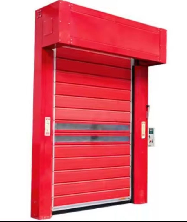 Efficienza di sicurezza della porta a spirale trasparente in alluminio ad alta velocità con sistema di controllo PLC Vendita diretta in fabbrica Velocità massima 2 m/s