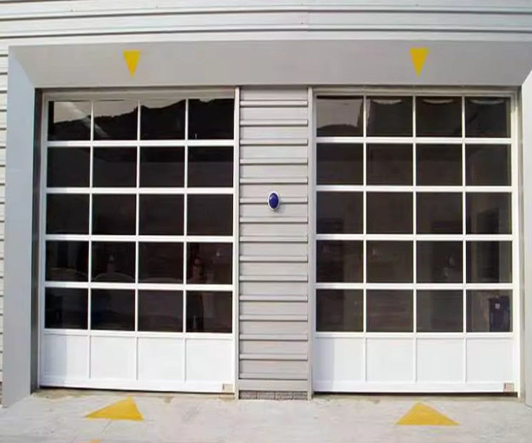 Porta di garage a sezione impermeabile in lega di alluminio con pannelli di vetro Prezzo di fabbrica alluminio senza cornice