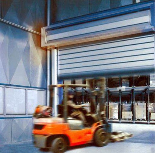 Porta a spirale trasparente in alluminio ad alta velocità con velocità di chiusura e di apertura pari a 0,8 m/s