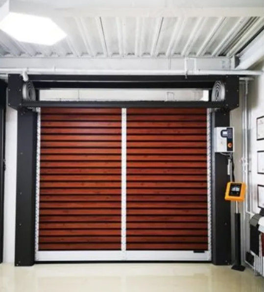 Industria magazzino veloce isolante alluminio trasparente porta a spirale ad alta velocità sicurezza efficienza velocità di apertura 0,8 m/s per ambienti veloci