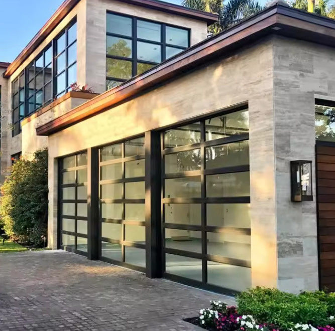 Acque resistenti classe 3 vetro trasparente porta di garage per case residenziali