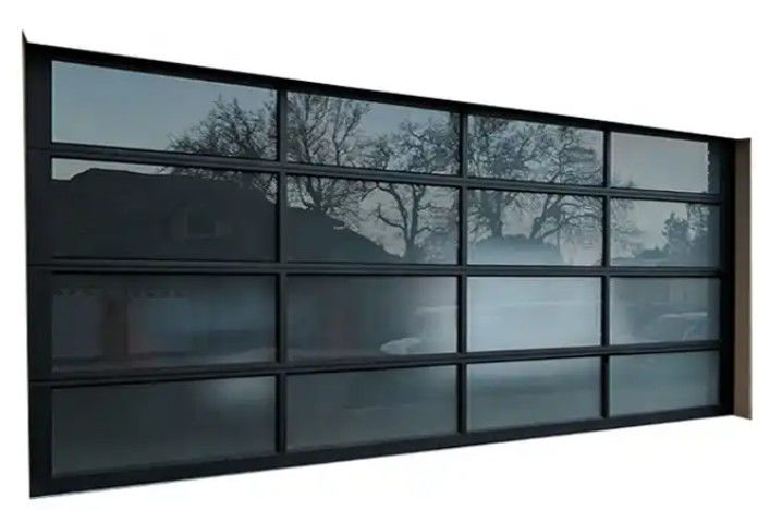 Porta di garage di vetro in lega di alluminio resistenza all'acqua classe 3 vetro trasparente per elevata sicurezza