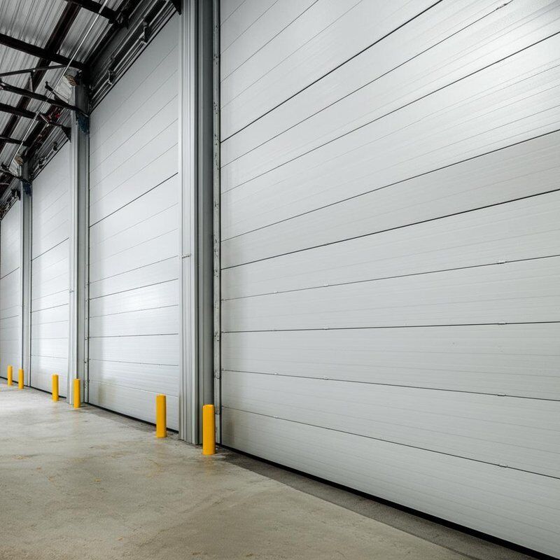 Porte sezionali industriali in acciaio per garage, caserme dei pompieri, porte sezionali industriali, porte sezionali in acciaio, automatiche, sagomate, resistenti al vento