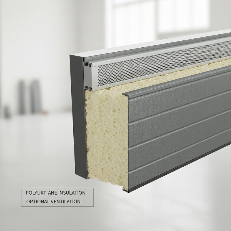 Porte sezionali isolate spessore 50mm-80mm con isolamento in schiuma poliuretanica e ventilazione opzionale